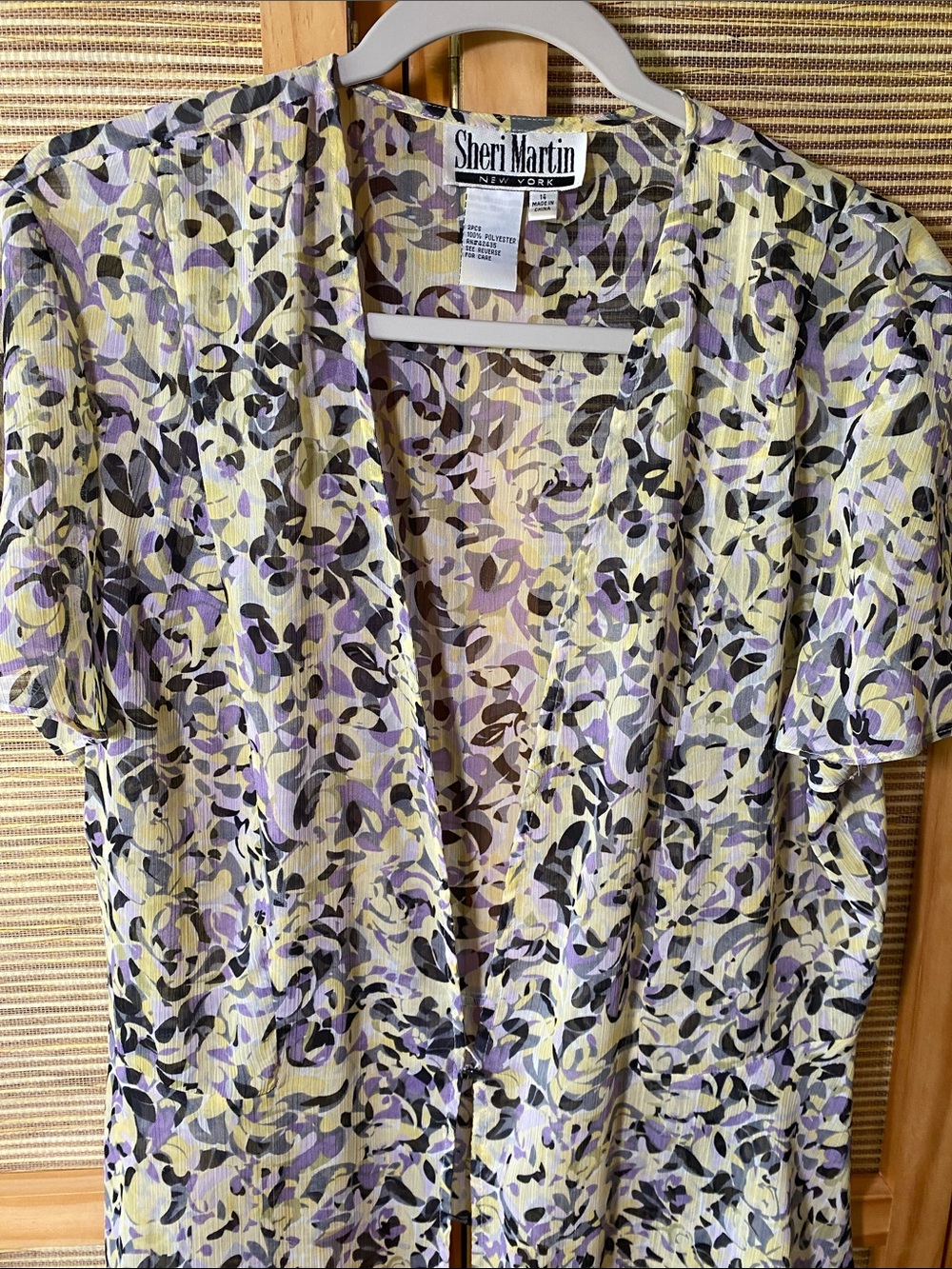 Sheer Peplum Top Sz 14